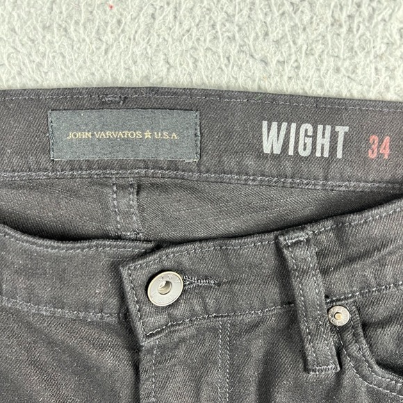 John Varvatos Jeans Mens 34 Black Wight Skinny Fit Stretch Denim Punk Goth - Picture 8 of 11